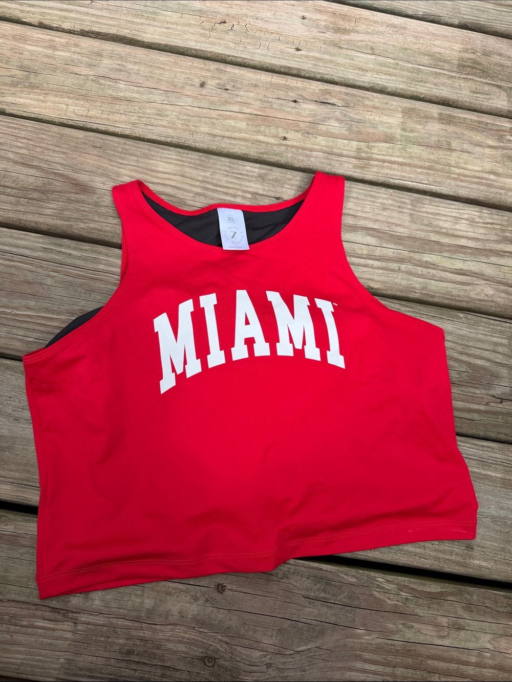 Brand New- Active USA Red 'MIAMI' RedHawks women’s Crop Tank Top- Stretchy